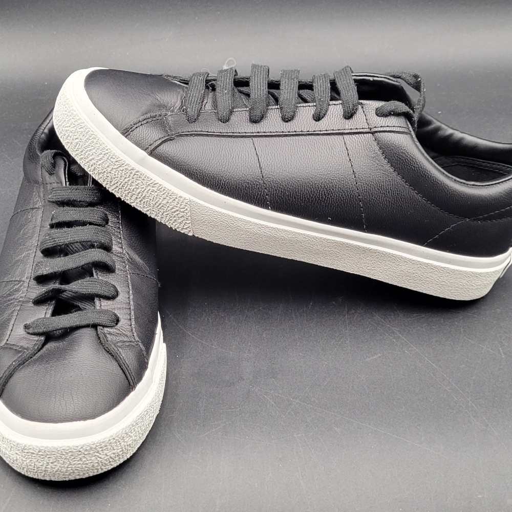 Superga Women's Black Leather Sneakers US Size 7, EU 38
